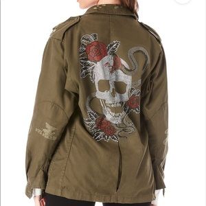 LF Furst of a kind rhinestone skull army jacket